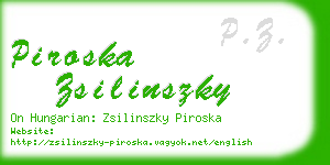 piroska zsilinszky business card